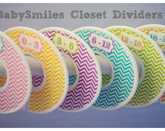 Custom Closet Dividers Baby Closet Dividers - Beautiful Colorful Girl Chevron Patterns - Baby Shower Gift, Baby Nursery 110