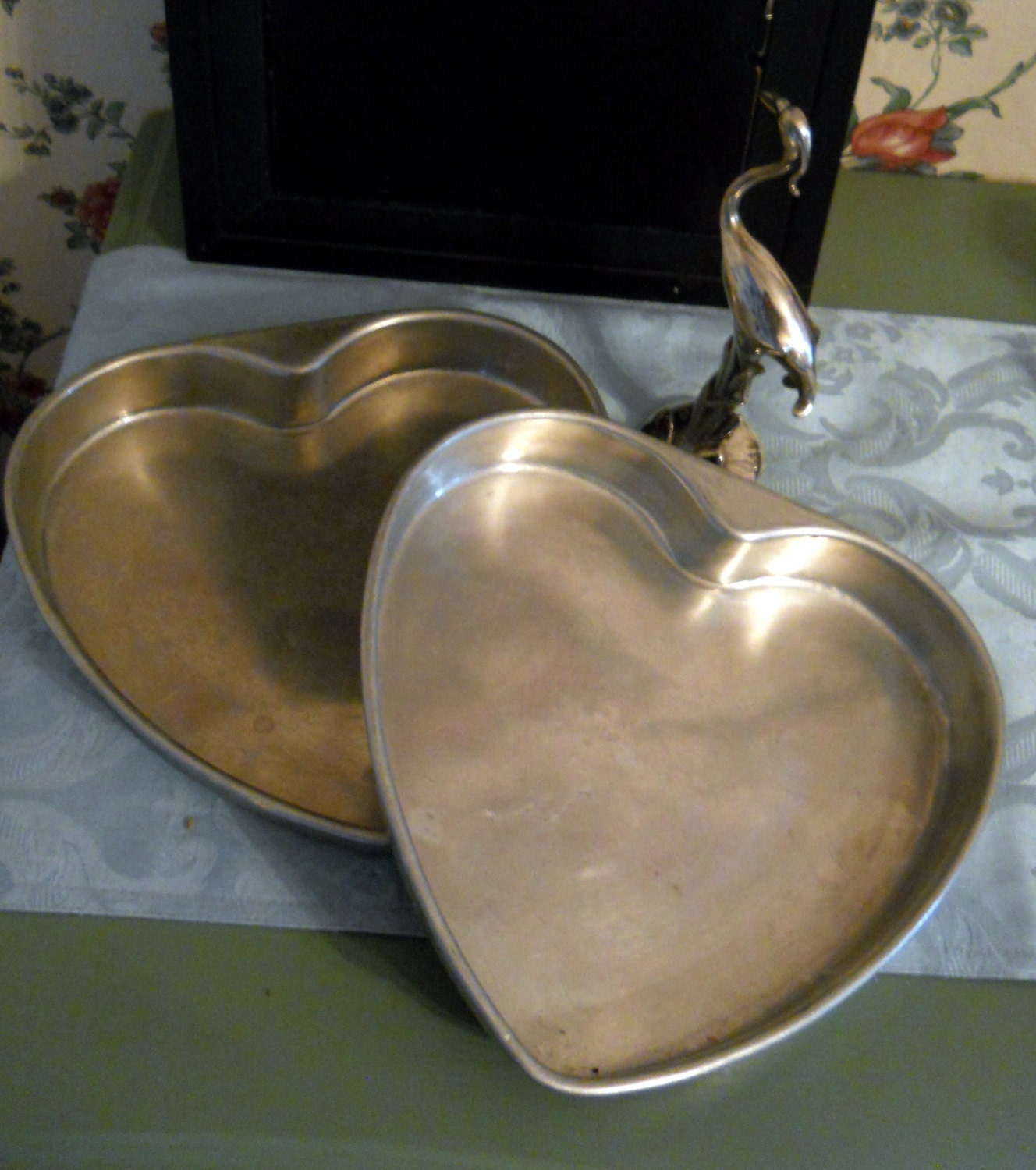 Heart Shaped Cake Tins Reinforced Edges Vintage