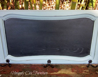 Framed Chalkboard Coat Hanger Organizer Farmhouse Style