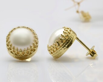 post earrings,freshwater pearl earrings,bridal earrings,pearl wedding earrings,gold earrings