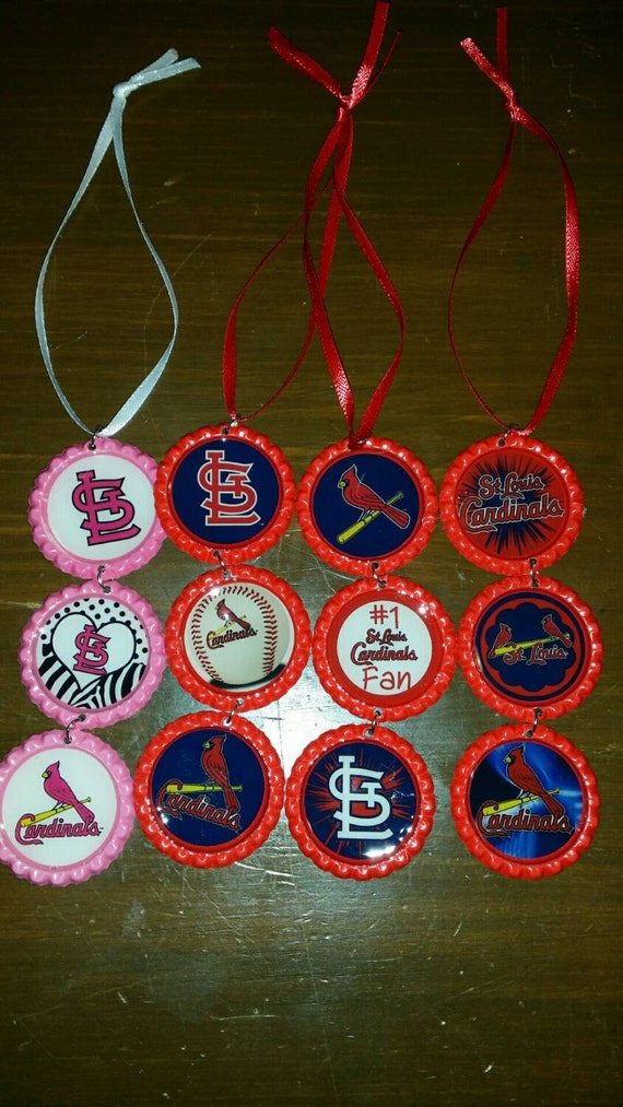 St. Louis Cardinals inspired bottle cap ornaments
