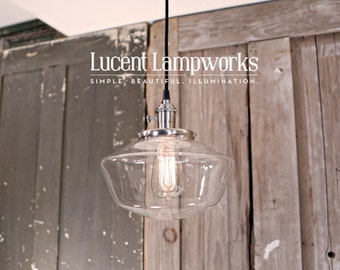 Lighting with Schoolhouse Style Clear Glass - 10 Inch
