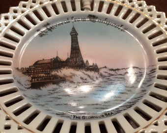 Blackpool Tower Souvenir Ribbon Plate
