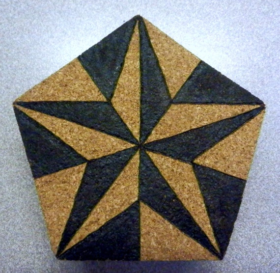 Items similar to Handmade to Order, Pyrographed, Pentagon Shaped