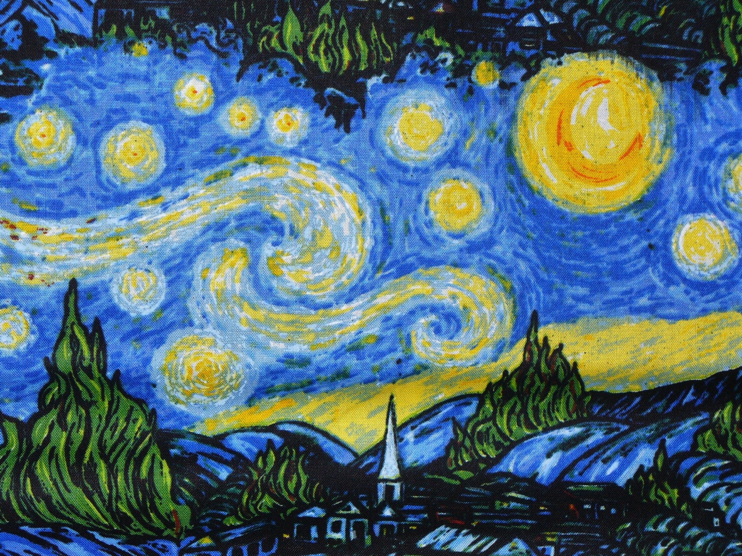 Starry Nights Vincent Van Gogh Fabric Abstract Painting