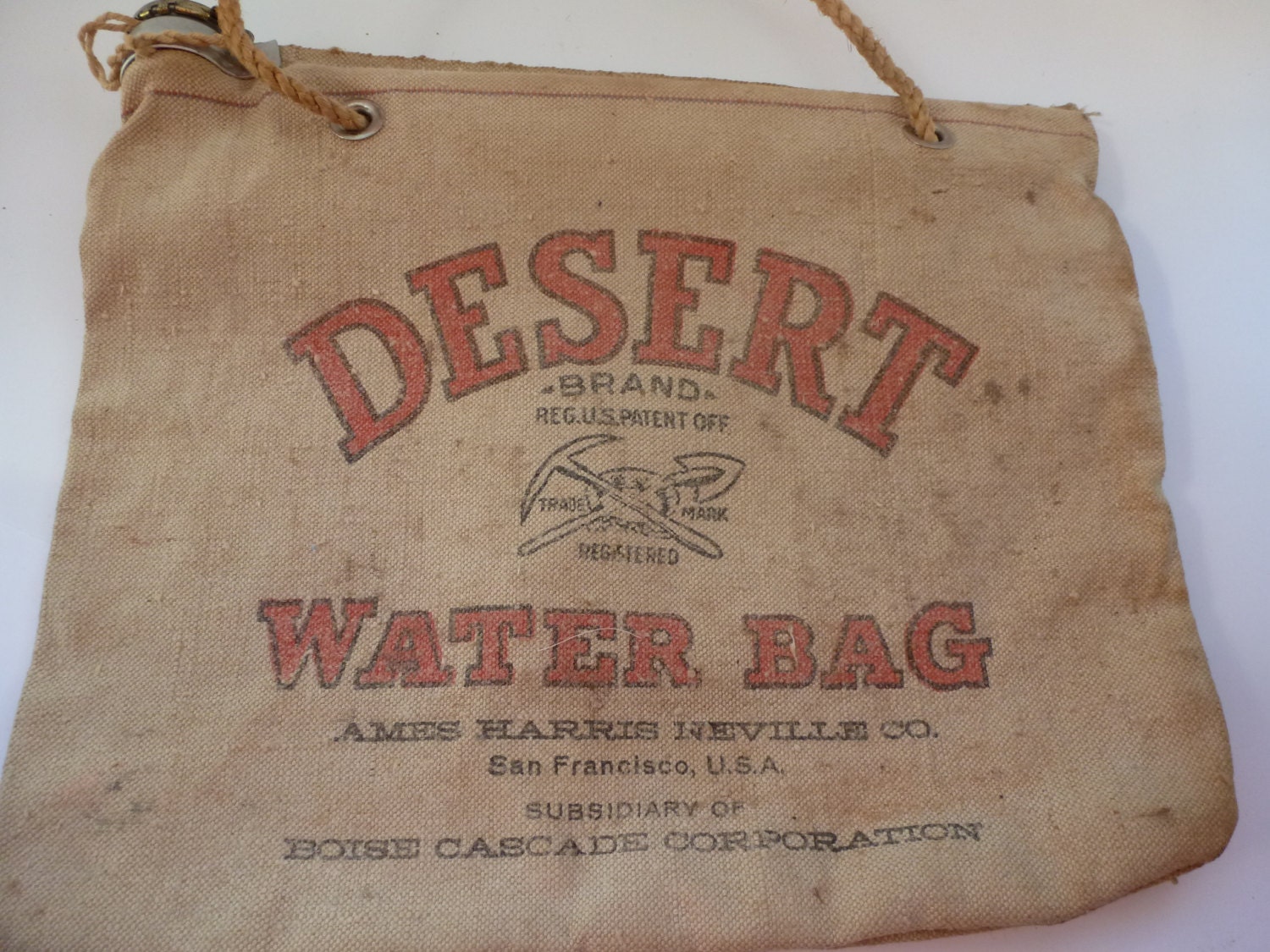 Antique Water Bag Desert Brand Water Bag Vintage by CurranStudios