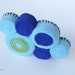 Pale and Navy Blue with a Hint of Green Felt Brooch