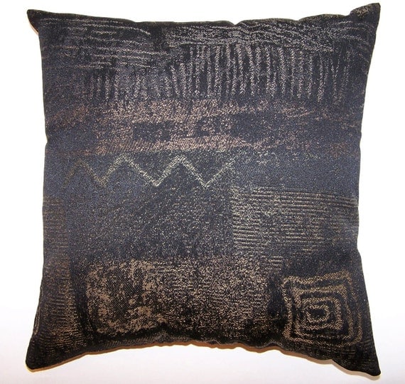 Pillows Throw Sofa Couch Black Charcoal Gold by MinniesLegacy