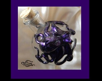 The Byzantine Sea Fire Kraken, OOAK Kraken Flask, Octopus Sculpture by Elstwhen.
