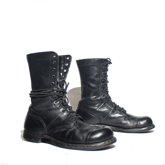 9 E Vintage Corcoran Jump Boots Black Leather Combat Boots