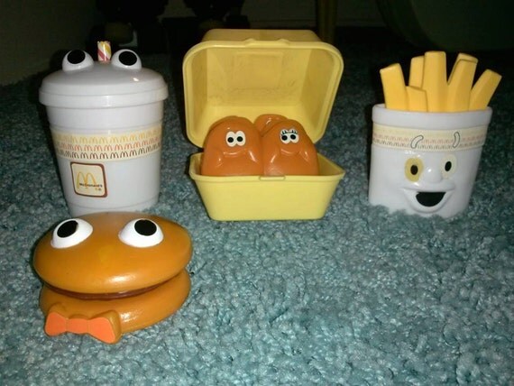 Vintage 1988 McDonalds plastic Fun with Food by DeadBeatVintage