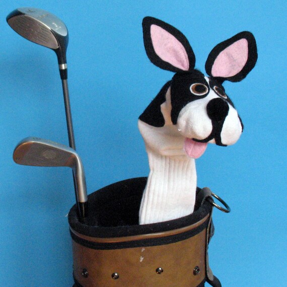 Handmade Boston Terrier golf club cover