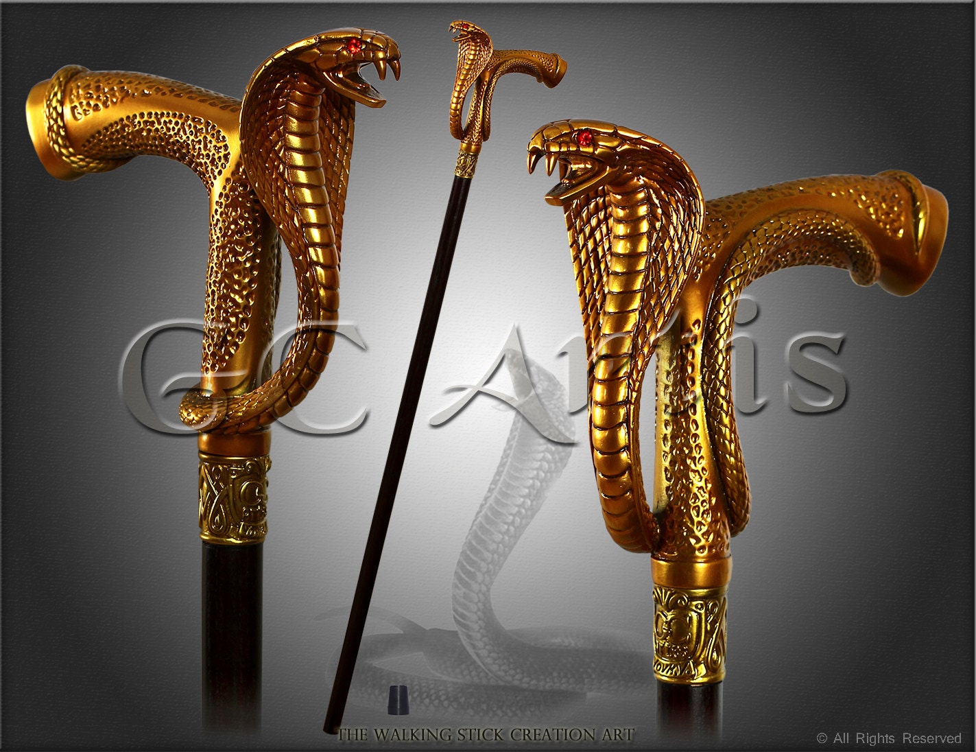 Splendido king cobra rosso crystall occhi bastone da di gcartis Cobra illuminazione mondo convenienza