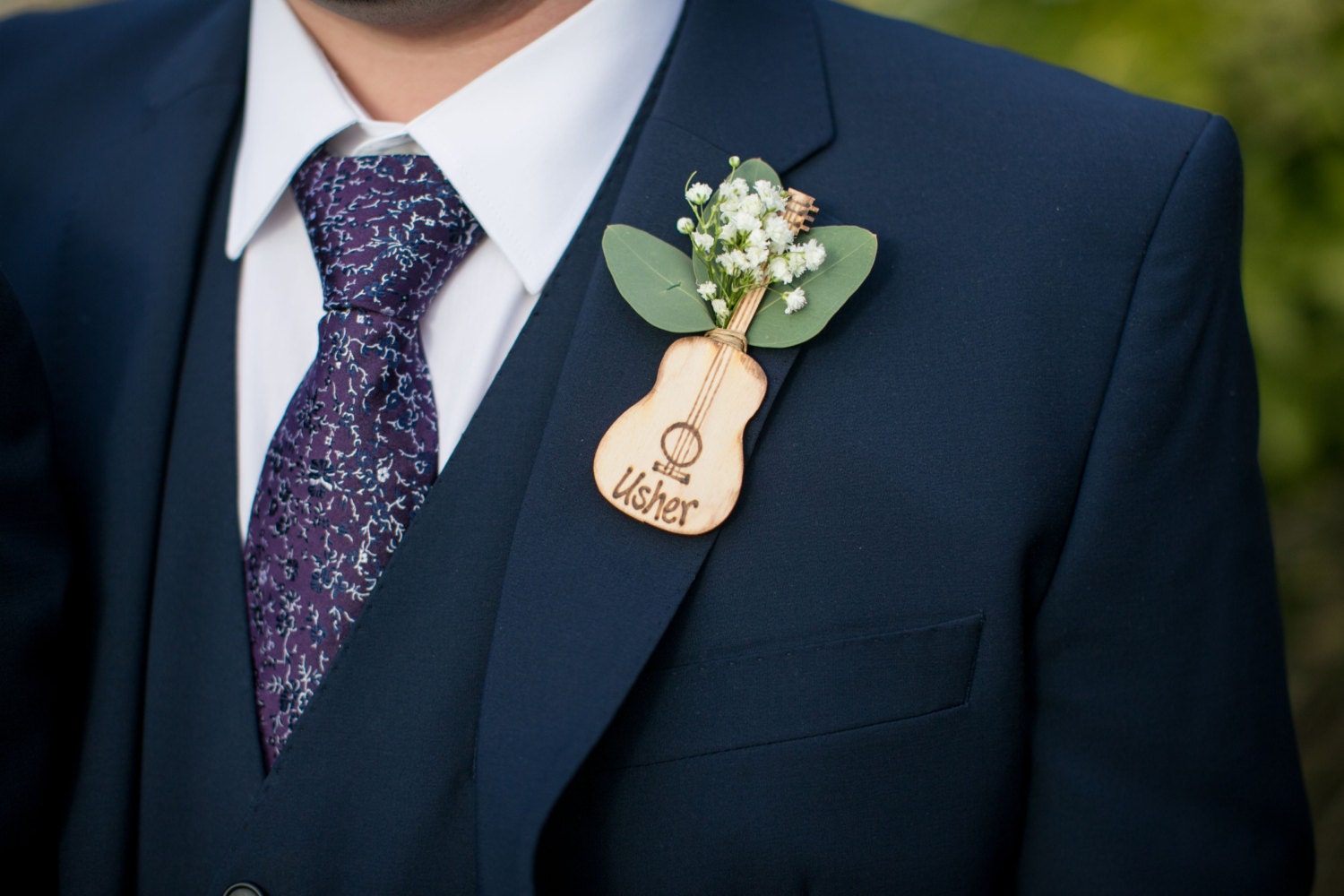 SET of 5 Guitar Lapel Pins Best Man Groom & Groomsman Country