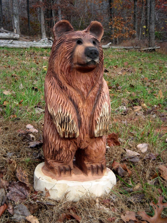 1822 inch Bear Cub Chainsaw Wood Carving by SleepyHollowArtists