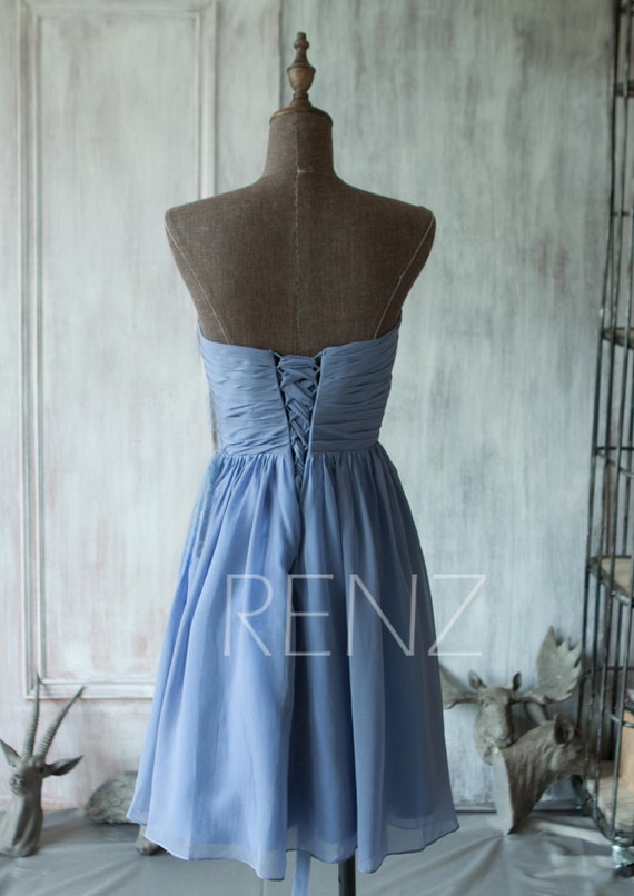 Steel Blue Bridesmaid Dresses 4