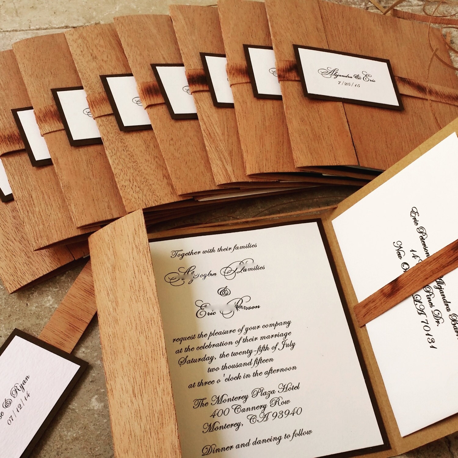 Wooden Wedding Invitations 1