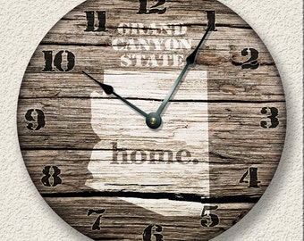 Who Cares Wall Clock – Beach Sand Tan Boards Pattern, 10.5 Inch Round, Rustic Wood, Sugar Vine Art