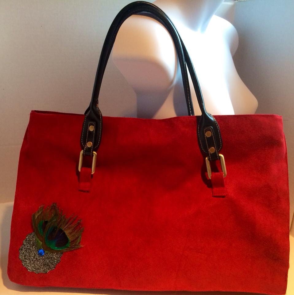 red feather bag