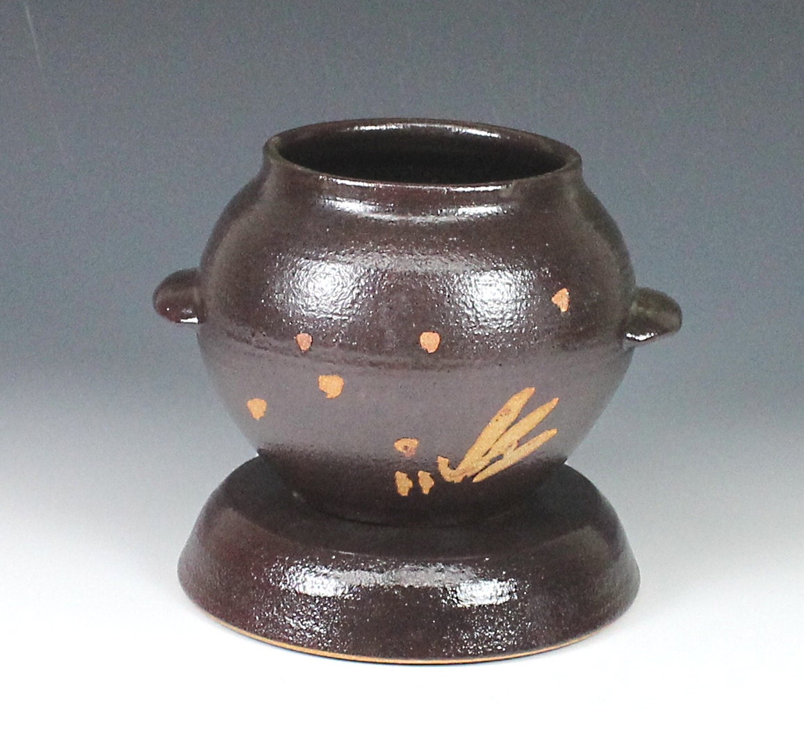 Onggi Jar Korean Onggi Jar Handmade Pottery Jar with Lid