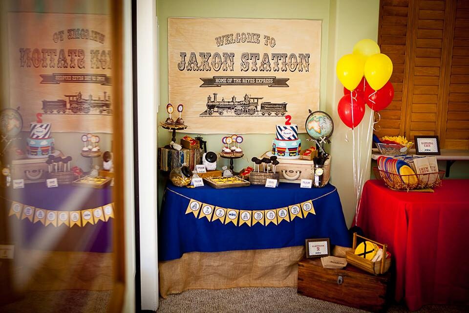 Vintage Train Backdrop printable Train birthday Train Signs