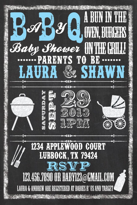 Printable BaBy Q Baby boy Shower Chalkboard Set by PuzzlePrints