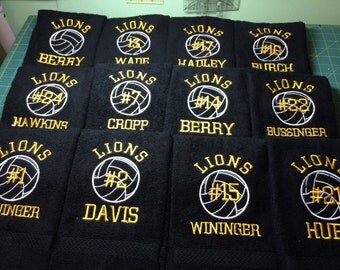 volleyball, personalized towel, volleyball towel, volleyball gift, volleyball coach gift,