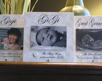 Gigi Gift (SELECT ANY GRANDMOTHER Name), Gigi Picture Frame, 4x6 photo, ceramic heart, Saying Choice, Gran Gift, Gran Picture Frame, Heart