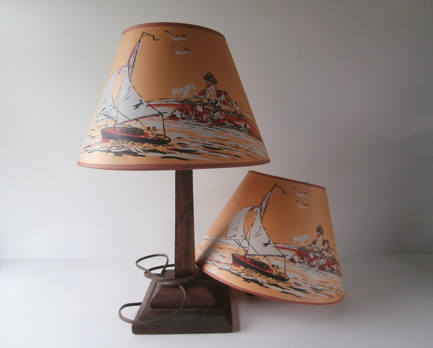 Nautical Lamp Shades for Lake House or Cabin Sailboat