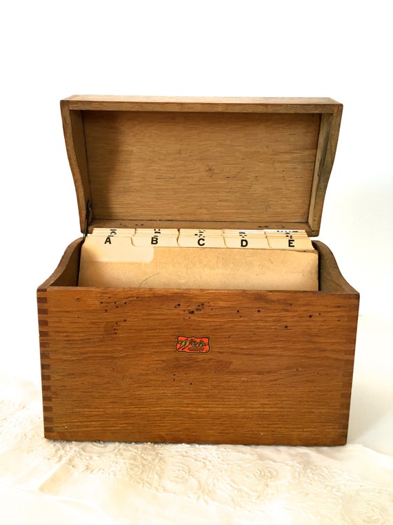 Vintage Weis wooden index card box large by vintagewall on ...