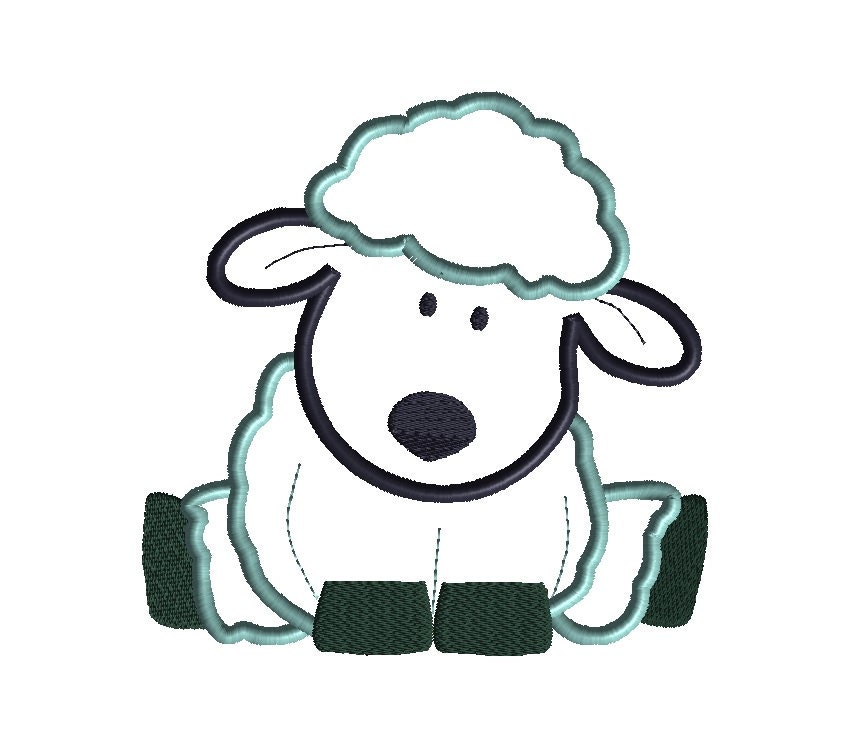 Sheep Applique Machine Embroidery DesignINSTANT DOWNLOAD
