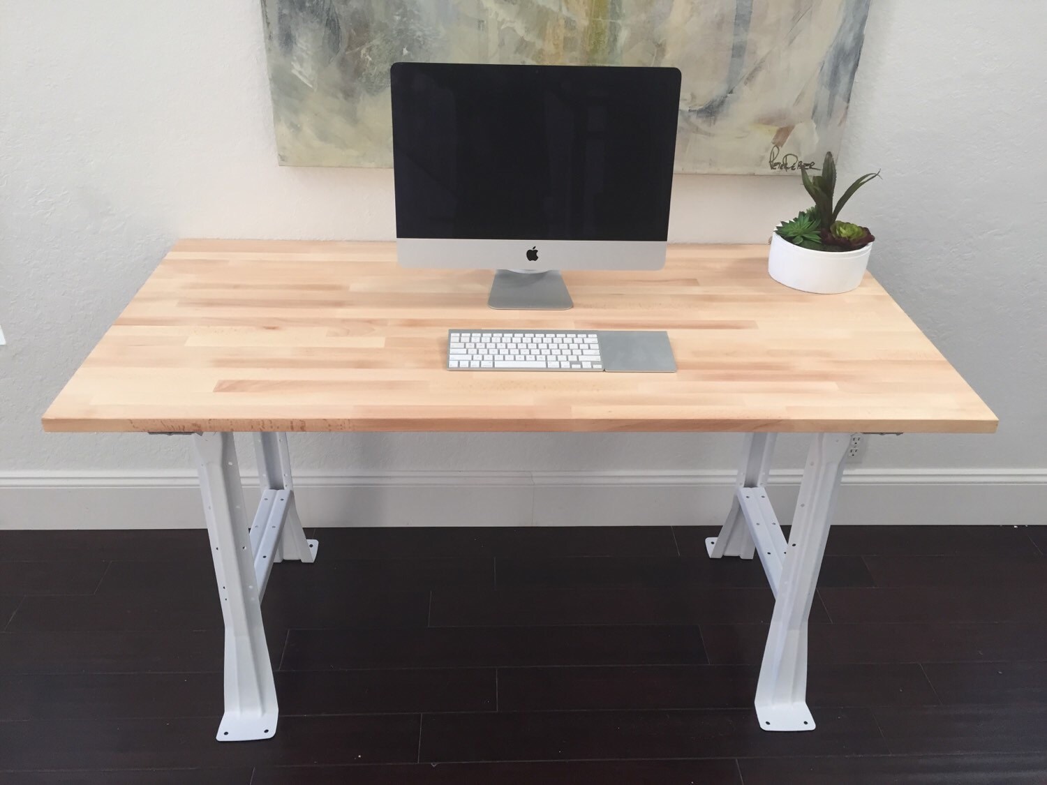 Items similar to Butcher block wood desk on Etsy