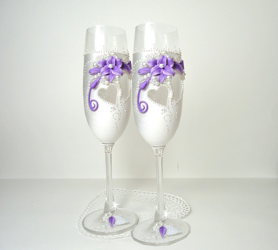 Wedding champagne glasses Toasting flutes Favor gift
