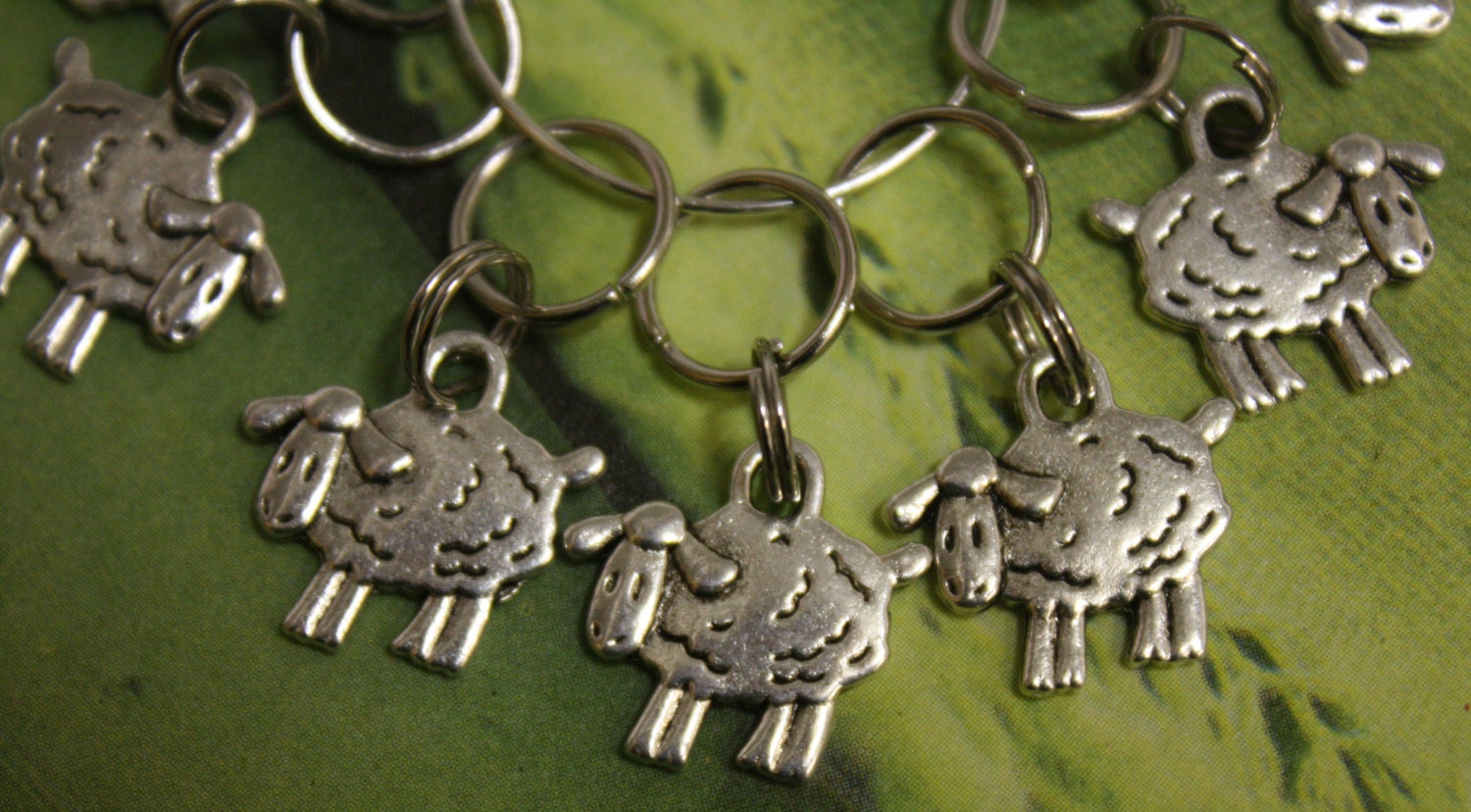 10 Knitting stitch marker rings Flock of by CraftyCatKnittyBits