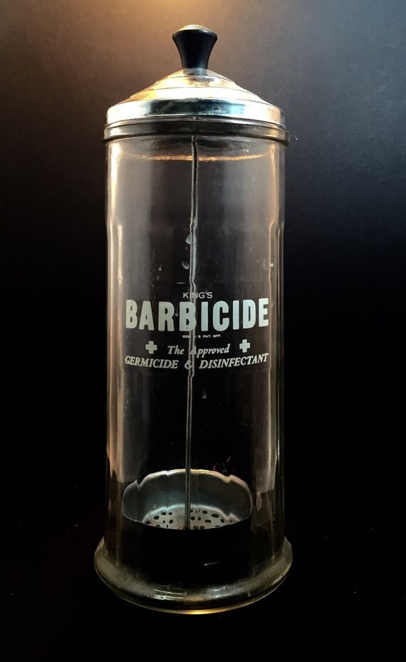 Vintage Barbicide Jar by RustyBucketVintage on Etsy
