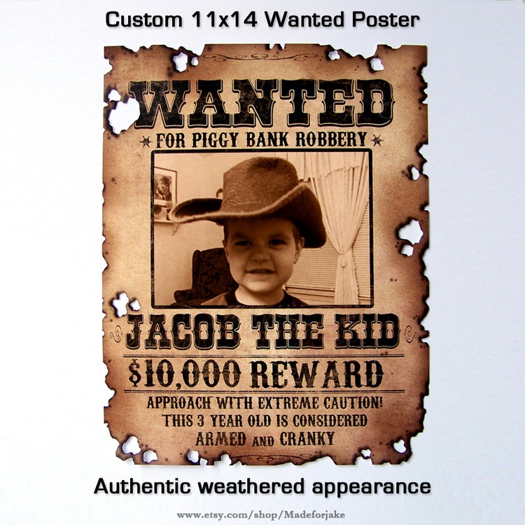 Custom Wanted Poster 11x14 by Madeforjake on Etsy