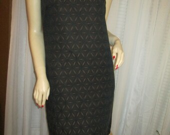 1950's/60's Ladies Sleeveless Shift-Like DRESS With MINK Bottom Trim No Label