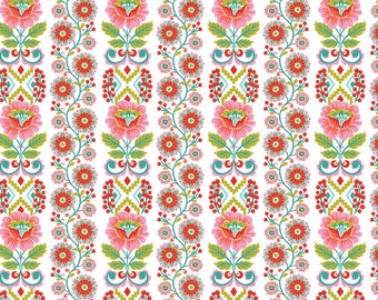 Blend Fabrics - Riding Hood Ribbon Bloom - White