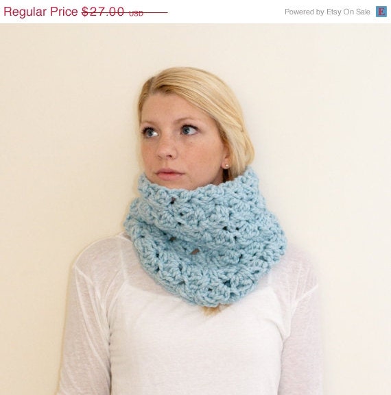 SALE The Chunky Cowl Neckwarmer Scarf glacier by autumnandindigo