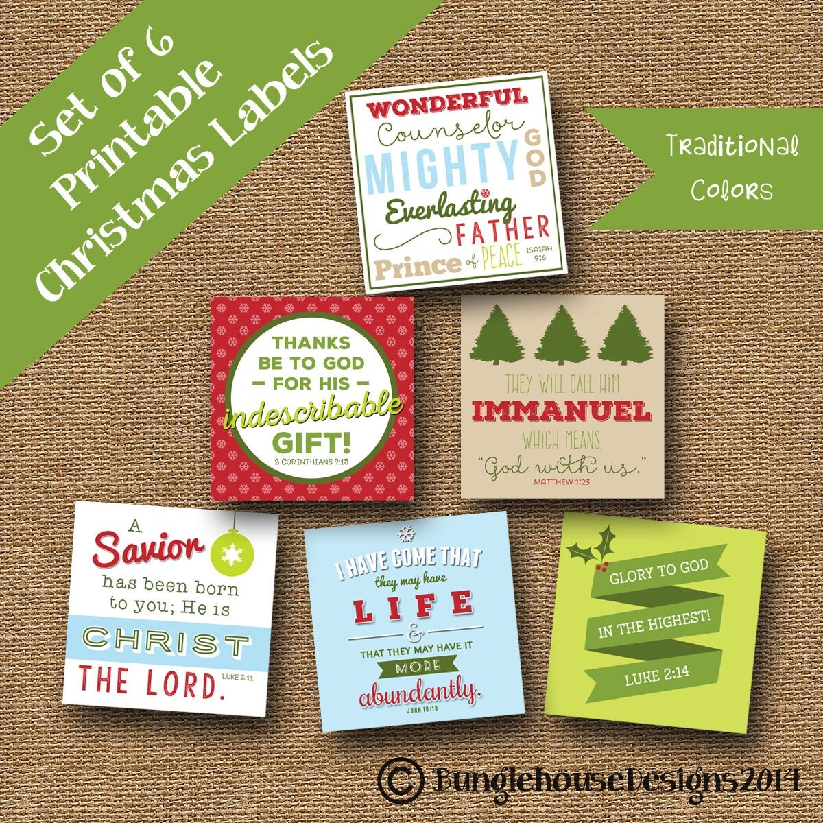 Printable Christmas Scripture Gift Tags DIY PRINTABLE