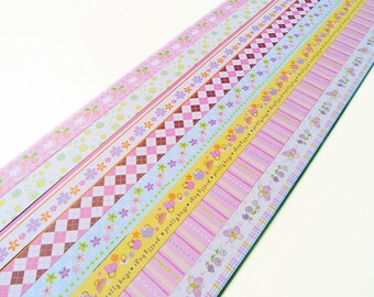 Mixed Print Origami Lucky Star Paper Strips Gift Folding DIY - Pack of 160 Strips Flower Checks and Butterflies