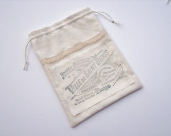 One Drawstring Muslin Gift Bag- Blu e ...