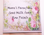 Goat Milk Soap, Rose Petal Fragrance,  Valentine's Soap, Extra Large 5 oz. Bars