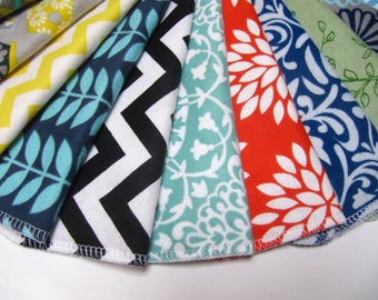 Cloth Napkins, Reusable Unpaper Napkins, Mod Mixed Set, Back To School Lunchbox Napkins