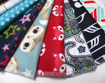Cloth Napkins, 5 or 10 Neutral Mixed Prints Set, Eco-Friendly Napkins, Back To School Lunchbox Napkins