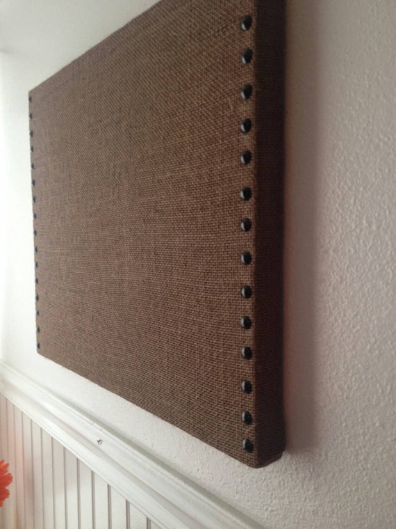 Dark Brown Burlap Message/Memo Cork Board 20x16 by 30DegreesBleu