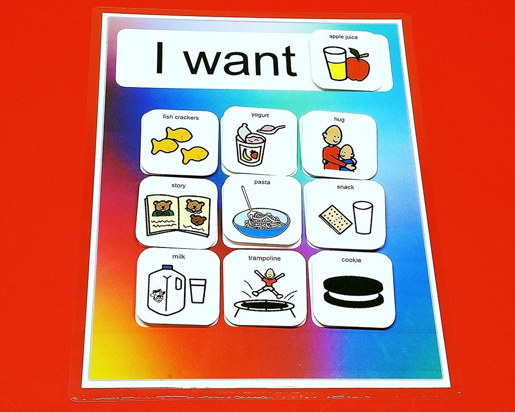 Autism Choice Board I Want PECS Board Velcro 20 by TheAutismShop