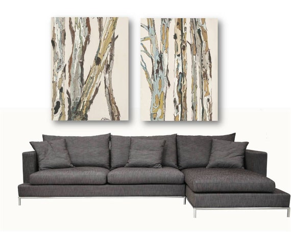 Extra Large wall art diptych set canvas Oversized by ShoaGallery
