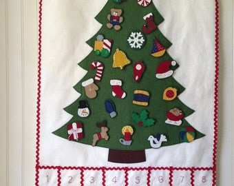 KIT ADVENT CALENDAR -- wool felt advent calendar kit -- Christmas countdown kit -- wool felt kit -- 24" x 36"