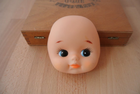 Small Vintage Rubber Baby Doll Face for by greenkittenvintage